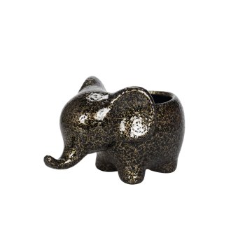 Vaso Eletr. Elefante Médio Ouro Velho